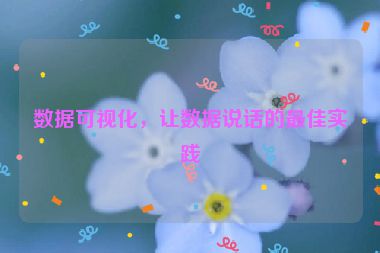 数据可视化，让数据说话的最佳实践