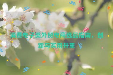 消费电子类外贸电商选品指南，创新与实用并重