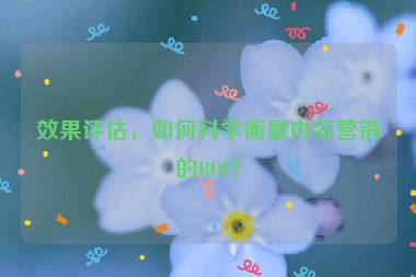 效果评估，如何科学衡量内容营销的ROI？