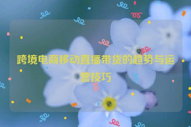跨境电商移动直播带货的趋势与运营技巧