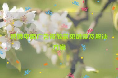 跨境电商广告投放常见错误及解决方案