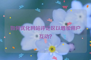 如何优化网站评论区以增加用户互动？