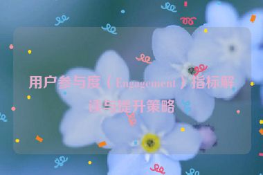 用户参与度（Engagement）指标解读与提升策略