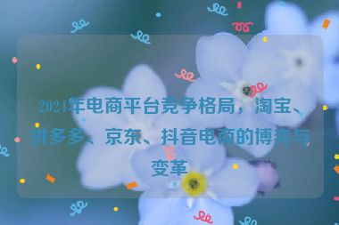 2024年电商平台竞争格局，淘宝、拼多多、京东、抖音电商的博弈与变革