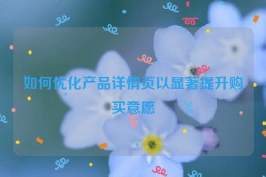 如何优化产品详情页以显著提升购买意愿