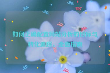 如何正确配置网站分析的目标与转化追踪，全面指南