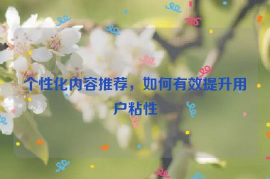 个性化内容推荐，如何有效提升用户粘性