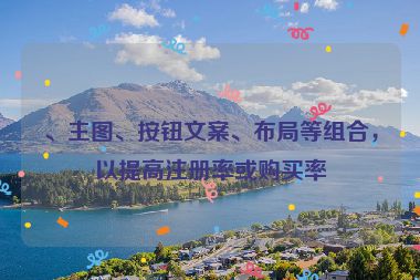 、主图、按钮文案、布局等组合，以提高注册率或购买率