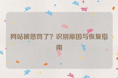 网站被惩罚了？识别原因与恢复指南