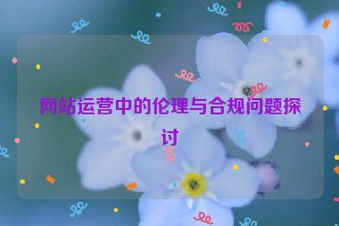 网站运营中的伦理与合规问题探讨