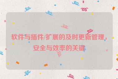软件与插件/扩展的及时更新管理，安全与效率的关键