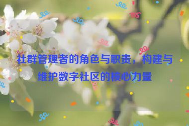 社群管理者的角色与职责，构建与维护数字社区的核心力量