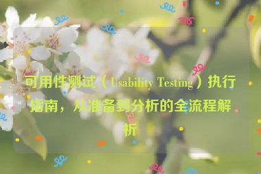 可用性测试（Usability Testing）执行指南，从准备到分析的全流程解析