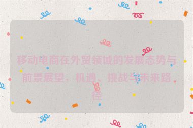 移动电商在外贸领域的发展态势与前景展望，机遇、挑战与未来路径