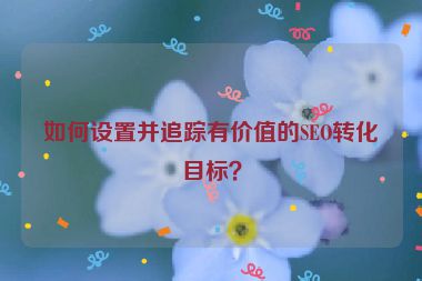 如何设置并追踪有价值的SEO转化目标？